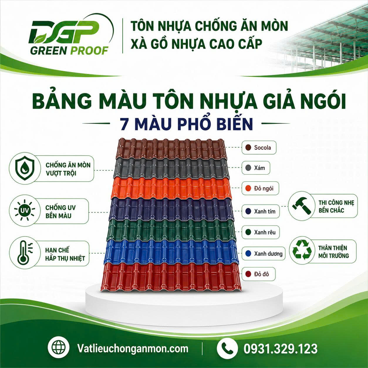 Tôn Ngói Nhựa  PVC/ASA