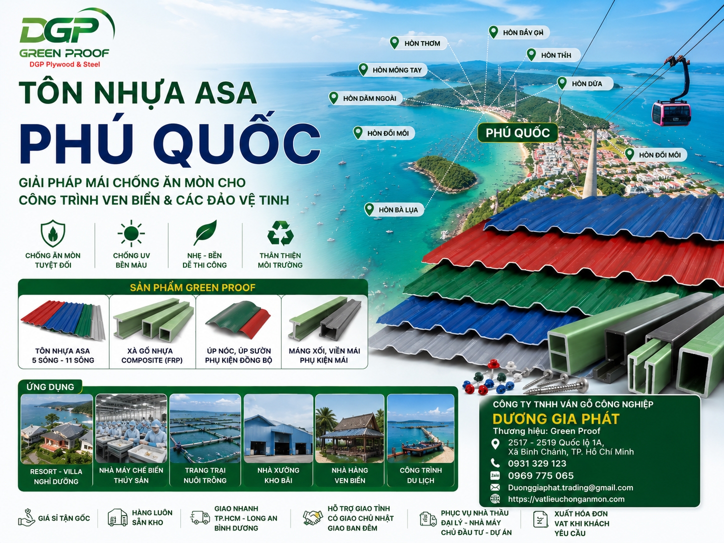 Báo giá tôn nhựa ASA Phú Quốc – Cập nhật mới nhất