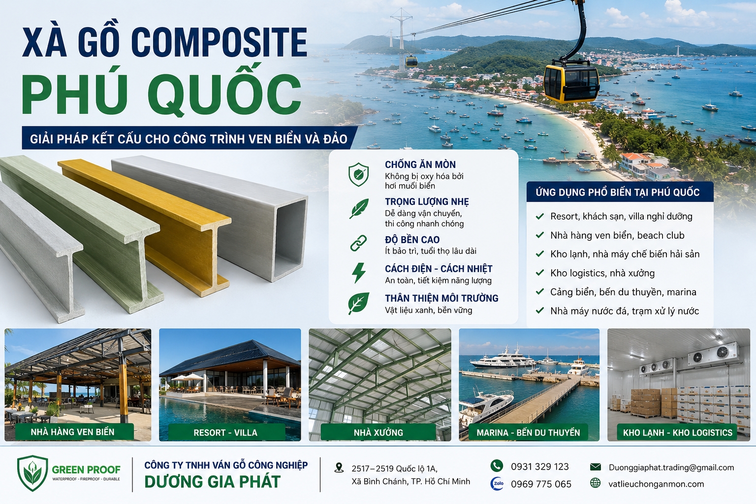Xà gồ Composite Phú Quốc – Giải pháp kết cấu cho công trình ven biển và đảo