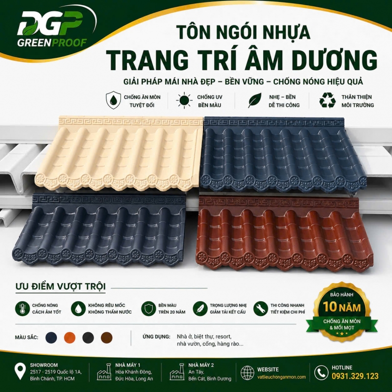 Tôn Ngói Nhựa Trang trí Âm Dương