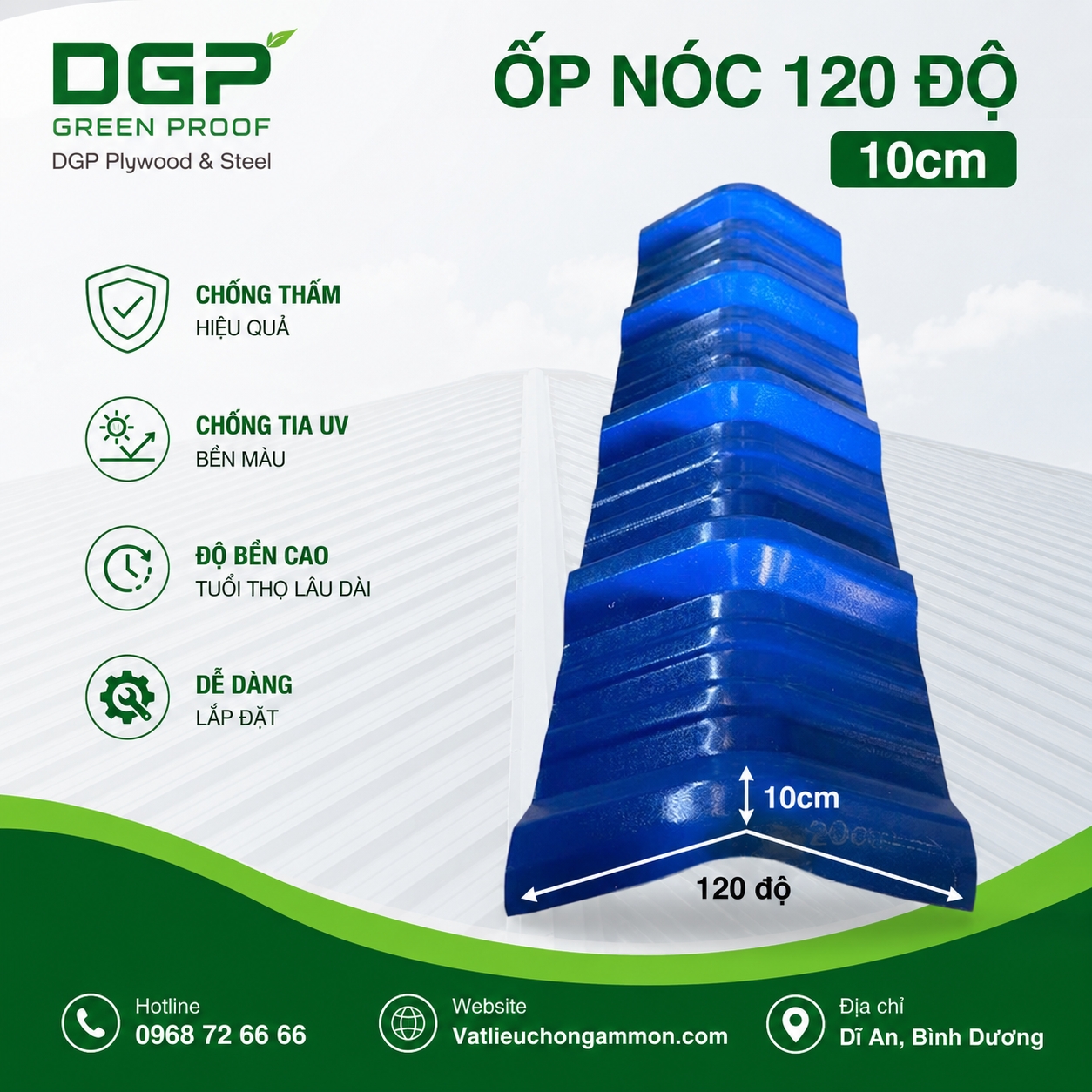 Úp Nóc 120 Độ 10cm