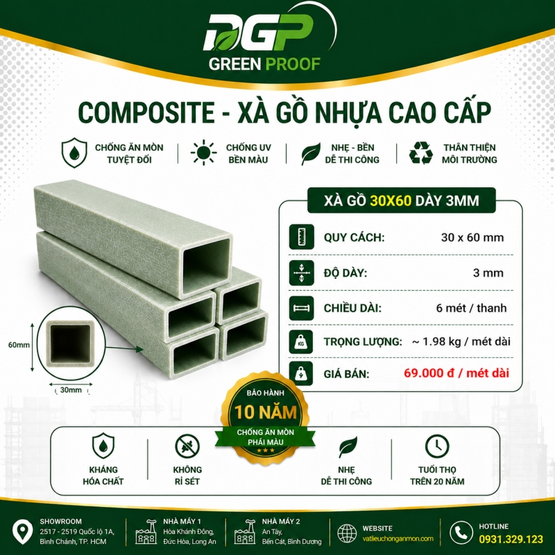 Xà Gồ Composite 30x60 