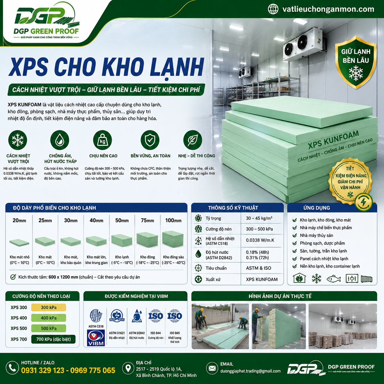 XỐP XPS cho kho lạnh